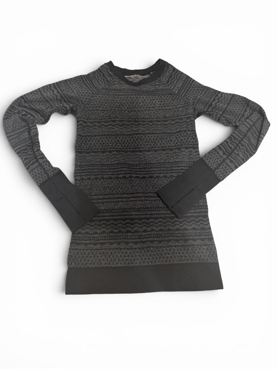 lululemon athletica Tops - Lululemon Size 4 Black Heathered Seamless Long Sleeve Thumbhole Athletic Top